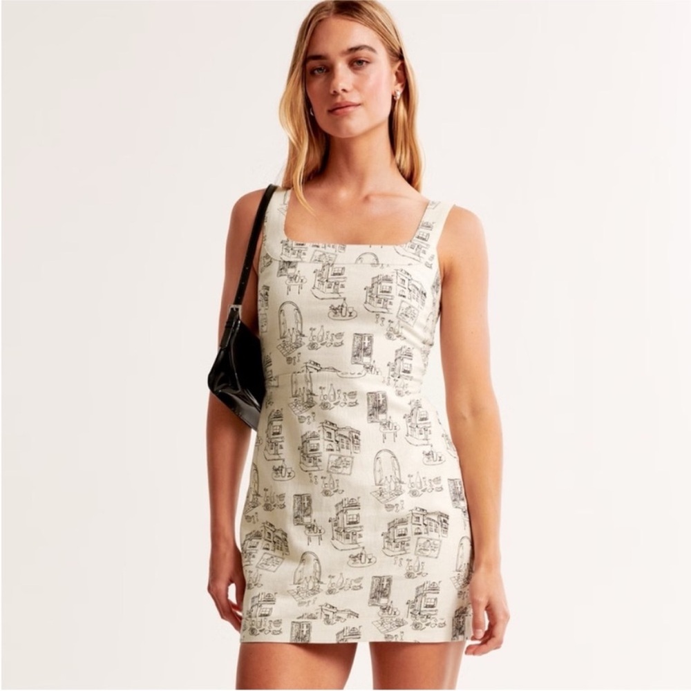 Abercrombie Cafe Printed Linen Mini Dress